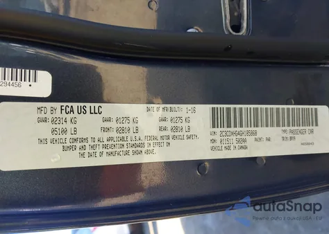 2016 Dodge Charger Sxt z USA, uszkodzony, nr VIN 2C3CDXHG4GH185868